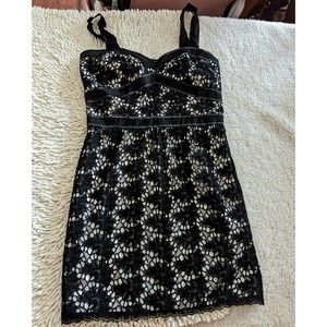 NWT   Rampage black lace mini dress     Sz M